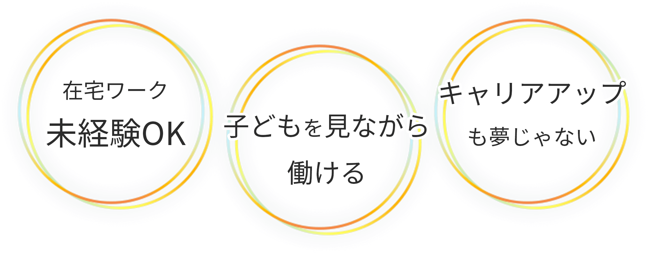 在宅ワーク未経験OK、⼦どもを⾒ながら働ける、キャリアアップも夢じゃない